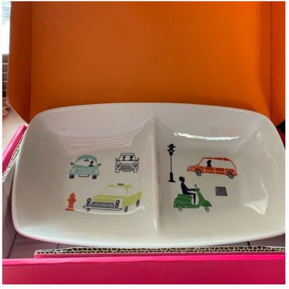 kate spade hopscotch drive about town divided serving tray dish nwt - Picture 5 of 10